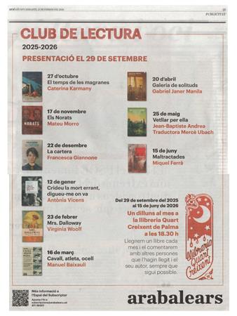 Club de lectura de l'Ara Balears | 
