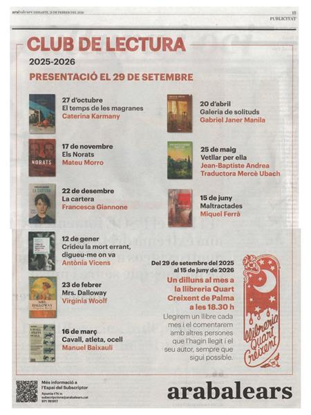 Club de lectura de l'Ara Balears | 