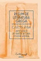 RESUM DE LITERATURA GREGA | 9788494049484 | CARLES RIBA